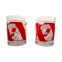 Load image into Gallery viewer, M.W. Periscope Mid-Century Mod Santa Double Old Fashion Glasses (Set of 2)
