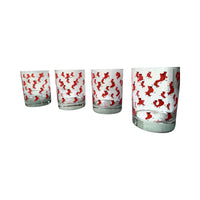 Load image into Gallery viewer, Cera Signed Mid-Century Red Cardinal Double Old Fashion Glasses (Set of 4)
