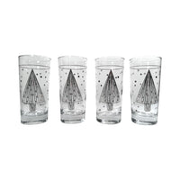 Load image into Gallery viewer, Culver Mid-Century Silver and Gold Christmas Tree Glasses (Set of 4)
