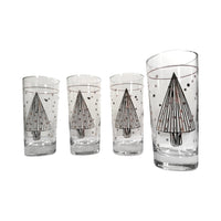 Load image into Gallery viewer, Culver Mid-Century Silver and Gold Christmas Tree Glasses (Set of 4)
