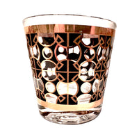 Load image into Gallery viewer, Mid-Century 22-Karat Gold and Black Mod Circles Old Fashion Glasses (Set of 4)
