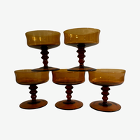 Load image into Gallery viewer, Indiana Glass Amber Vintage Champagne Glasses (Set of 5)
