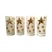 Load image into Gallery viewer, William A Meier White and Gold Retro Christmas Glasses (Set of 4)
