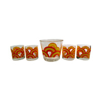 Load image into Gallery viewer, Colony Signed Groovy Retro Orange &amp; Yellow Swirl 5 -Piece Bar Set

