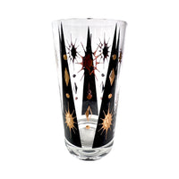 Load image into Gallery viewer, Fred Press Signed Mid-Century Black Atomic Burst Highball Glasses (Set of 4)
