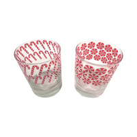 Load image into Gallery viewer, Culver Signed Mid-Century Candy Cane and Peppermint Pinwheels Double Old Fashion Glasses (Set of 2)
