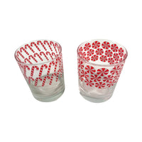 Load image into Gallery viewer, Culver Signed Mid-Century Candy Cane and Peppermint Pinwheels Double Old Fashion Glasses (Set of 2)
