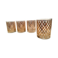 Load image into Gallery viewer, Culver Mid-Century Golden Square Double Old Fashion Glasses (Set of 4)
