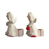 Load image into Gallery viewer, Holt Howard 1958 Spaghetti Trimmed Angel Candle Holders (Set of 2)
