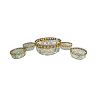 Load image into Gallery viewer, Culver Mid-Century Valencia Green 22-Karat Gold 5-Piece Salad Set
