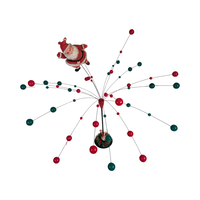 Load image into Gallery viewer, MCM Flocked Bouncing Santa Table Mobile
