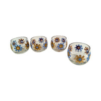 Load image into Gallery viewer, Federal Glass Mid-Century Field of Daisies Small Roly Poly Whiskey Glasses (Set of 4)
