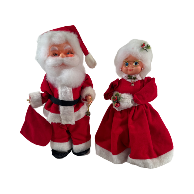 Vintage Homemade Mr and Mrs Santa Claus