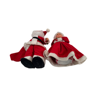 Load image into Gallery viewer, Vintage Homemade Mr and Mrs Santa Claus
