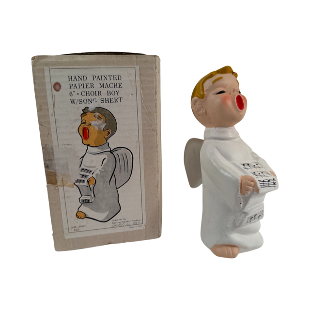 Sterling Novelty Papier Mach Angel Choir Boy with Song Sheet