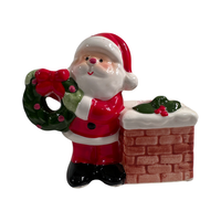 Load image into Gallery viewer, Napco Ceramic Santa by Chimney Candle Holders
