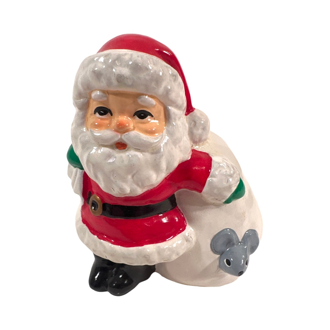 Vintage Santa with Mouse Figure