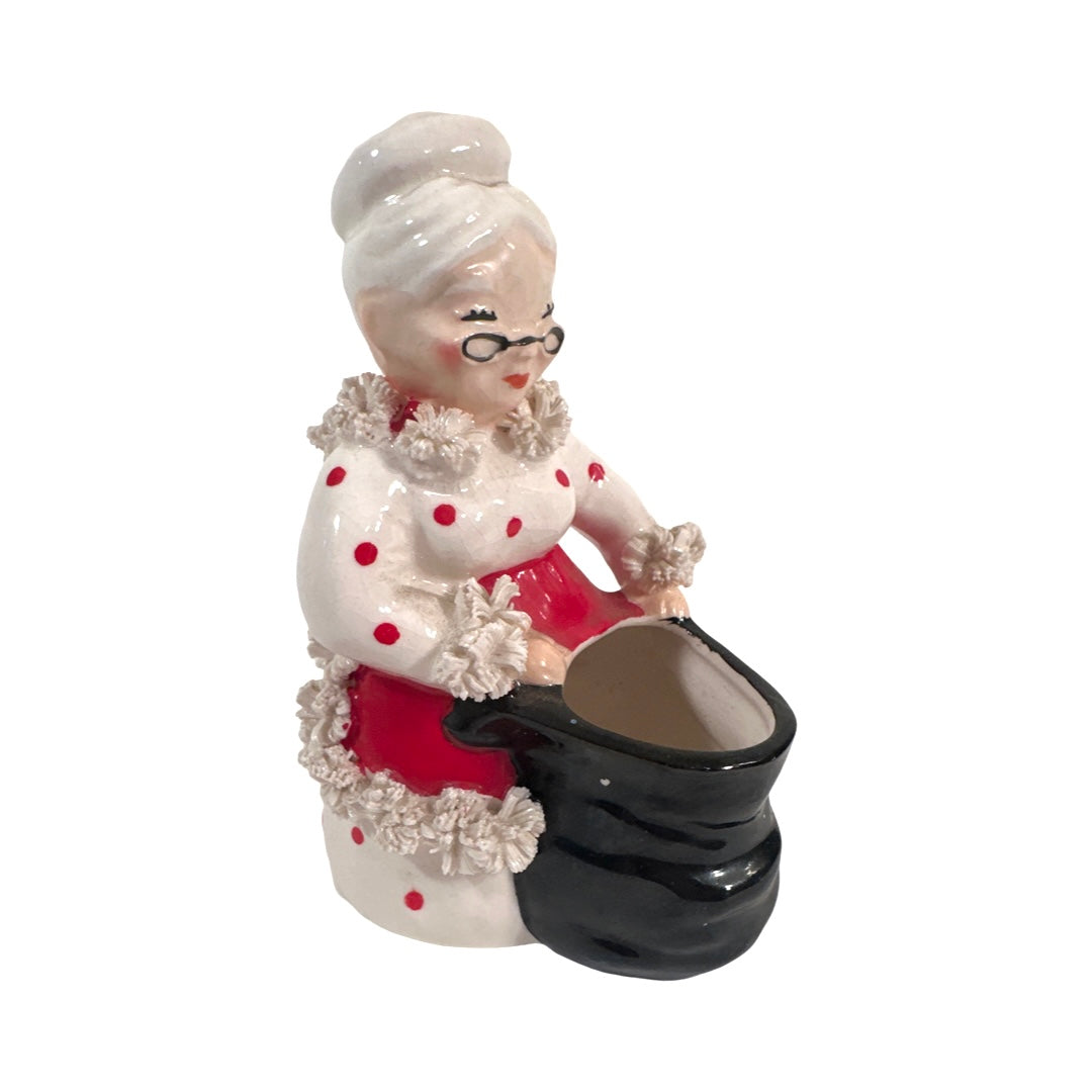 Napco Spaghetti Trimmed Mrs. Claus Planter