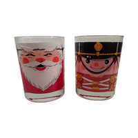 Load image into Gallery viewer, Georges Briard Signed Santa and Soldier Double Old Fashion Glasses (Set of 2)
