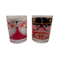 Load image into Gallery viewer, Georges Briard Signed Santa and Soldier Double Old Fashion Glasses (Set of 2)

