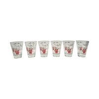 Load image into Gallery viewer, Mid-Century Santa and Rudolph at North Pole Whiskey Glasses (Set of 6)
