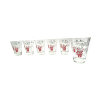 Load image into Gallery viewer, Mid-Century Santa and Rudolph at North Pole Whiskey Glasses (Set of 6)
