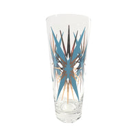 Load image into Gallery viewer, Federal Glass Inca Atomic Turquoise and 22-Karat Gold Starburst Collins Glasses (Set of 8)
