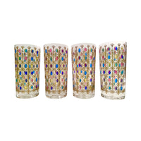 Load image into Gallery viewer, Vintage Atomic Star Jewel Tone Oval Glasses (Set of 4)
