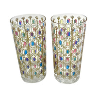 Load image into Gallery viewer, Vintage Atomic Star Jewel Tone Oval Glasses (Set of 2)
