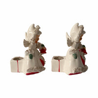 Load image into Gallery viewer, Holt Howard 1961 Spaghetti Trimmed Angel Candle Holders (Set of 2)
