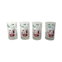 Load image into Gallery viewer, Libbey Mid-Century Santa Reindeer At The North Pole Juice Glasses (Set of 4)
