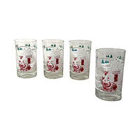 Load image into Gallery viewer, Libbey Mid-Century Santa Reindeer At The North Pole Juice Glasses (Set of 4)
