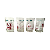 Load image into Gallery viewer, Libbey Mid-Century Santa Reindeer At The North Pole Juice Glasses (Set of 4)
