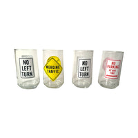 Load image into Gallery viewer, Vintage Retro Road Sign Glasses (Set of 4)

