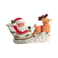 Load image into Gallery viewer, Retro Santa and Reindeer Figurine
