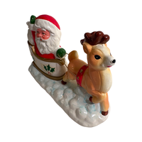 Load image into Gallery viewer, Retro Santa and Reindeer Figurine
