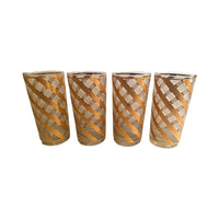 Load image into Gallery viewer, Culver Mid-Century Gold and Frosted Swirl Glasses (Set of 4)
