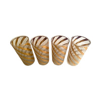 Load image into Gallery viewer, Culver Mid-Century Gold and Frosted Swirl Glasses (Set of 4)
