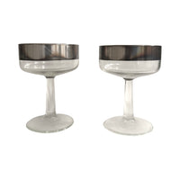 Load image into Gallery viewer, Dorothy Thorpe Mid-Century Allegro Silver Rim Champagne Glasses (Set of 2)
