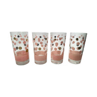 Load image into Gallery viewer, Fred Press Signed Mid-Century Pink and 22-Karat Gold Bubble Glasses (Set of 4)
