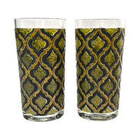 Load image into Gallery viewer, Starlyte Mid-Century Black and Avocado Moroccan Style Highball Glasses (Set of 4)
