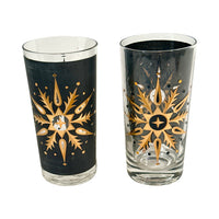 Load image into Gallery viewer, Helen Conroy Mid-Century Golden Snowflake Kaleidoscope Glasses (Set of 8)
