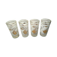 Load image into Gallery viewer, Mid-Century White &amp; 22-Karat Gold Angel Fish &amp; Seahorse Glasses (Set of 4)
