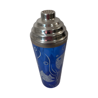 Load image into Gallery viewer, Hazel Atlas Mid-Century Cobalt Blue Fish Tall Cocktail Shaker
