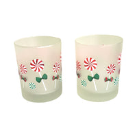 Load image into Gallery viewer, Culver Signed Mid-Century Christmas Candy Double Old Fashion Glasses (Set of 2)
