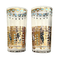 Load image into Gallery viewer, Culver Signed Mid-Century Saratoga Turquoise and 22-Karat Gold Highball Glasses (Set of 2)
