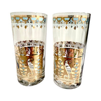 Load image into Gallery viewer, Culver Signed Mid-Century Saratoga Turquoise and 22-Karat Gold Highball Glasses (Set of 2)
