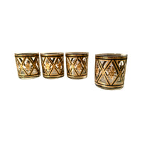 Load image into Gallery viewer, Culver Mid-Century Gold and Black Diamond Glasses (Set of 4)
