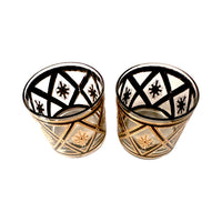 Load image into Gallery viewer, Culver Mid-Century Gold and Black Diamond Glasses (Set of 2)
