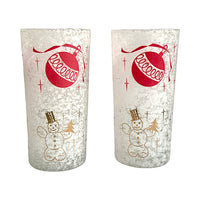 Load image into Gallery viewer, West Virginia Glass Pavl Signed Vintage Mid-Century Frosted Christmas Glasses (Set of 2)
